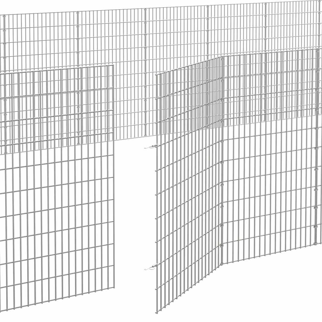 Dierenverblijf 48 panelen 54x100 cm gegalvaniseerd ijzer – afbeelding 7