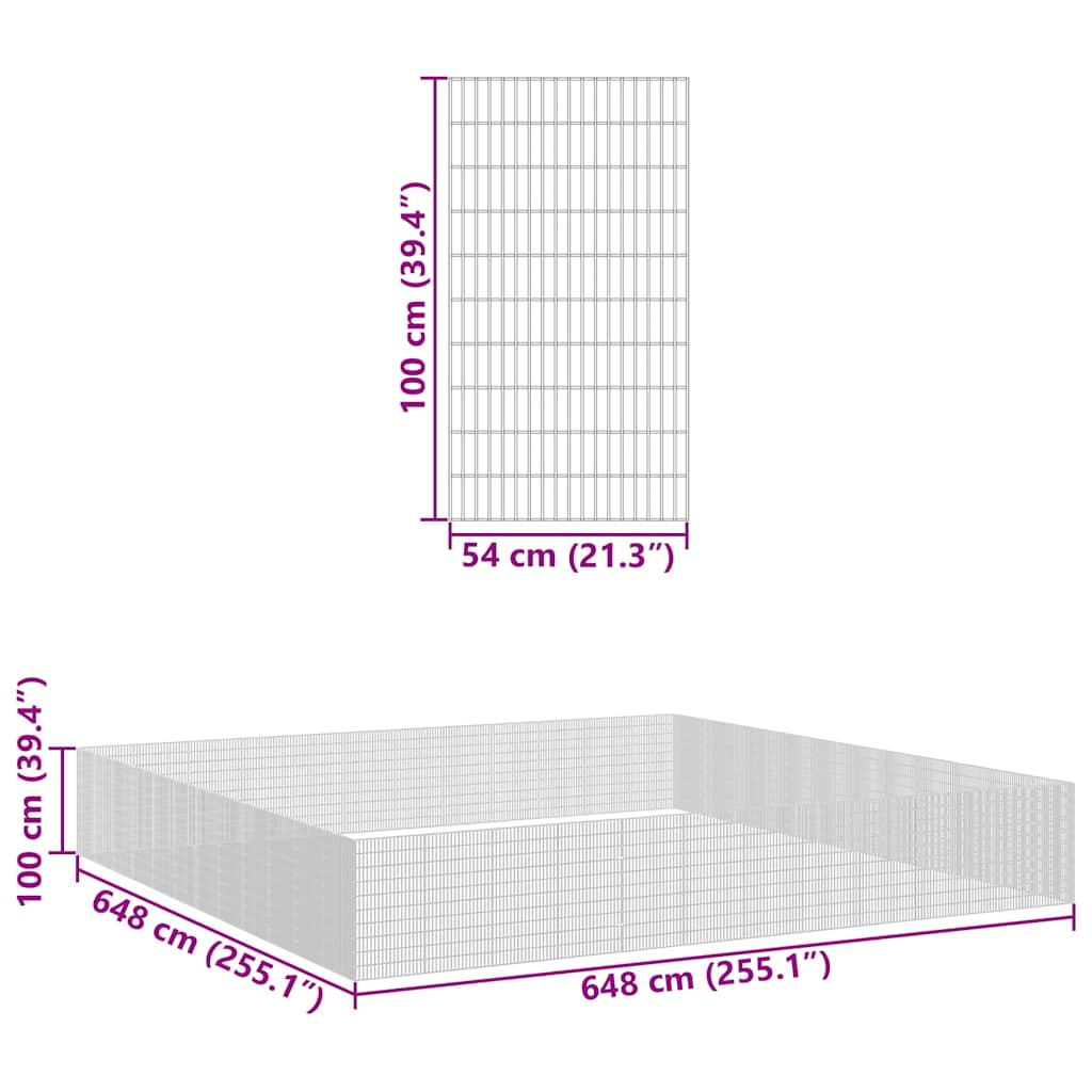 Dierenverblijf 48 panelen 54x100 cm gegalvaniseerd ijzer – afbeelding 8
