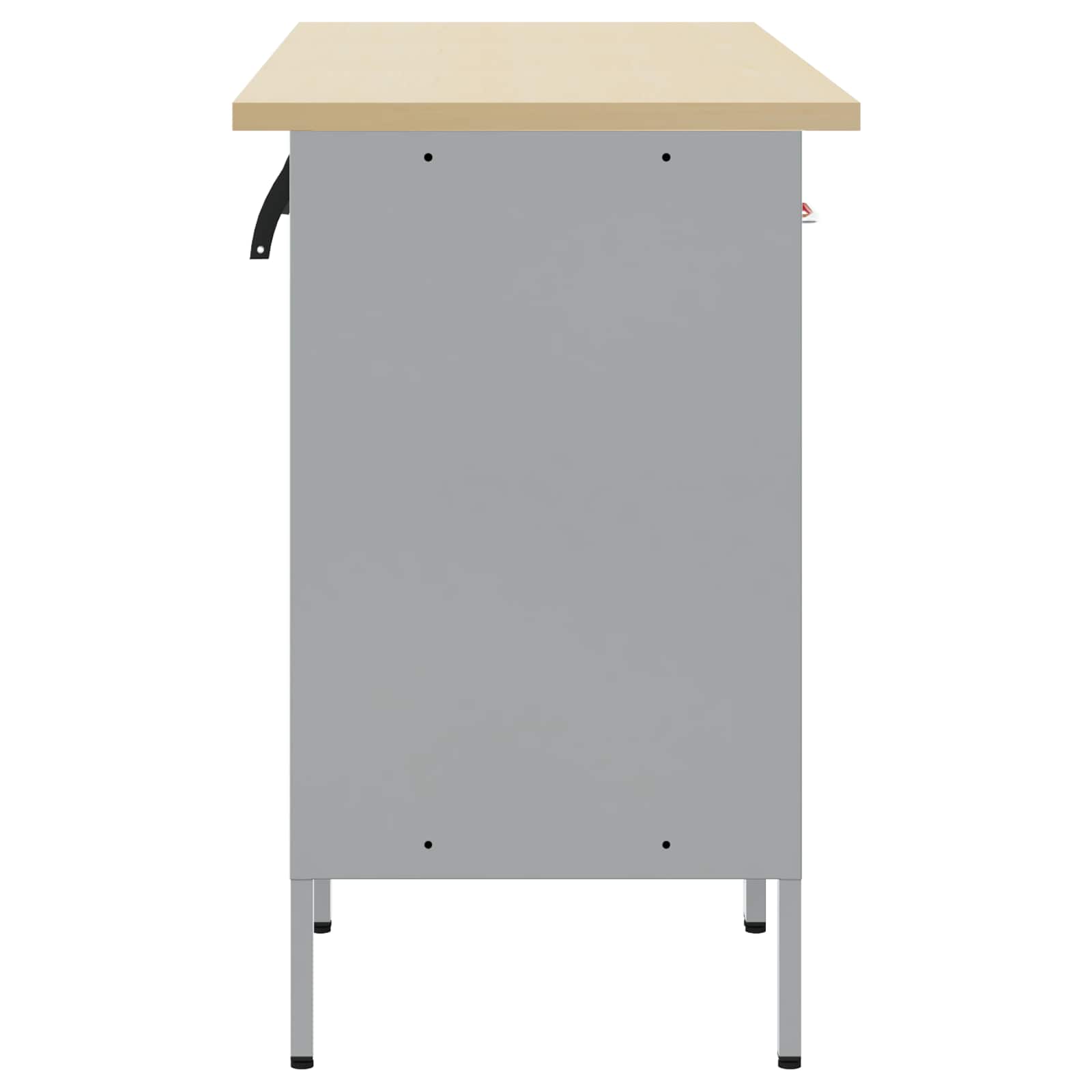 Werk kast met lade met slot 3 st Zwart Engineered hout en staal – afbeelding 6