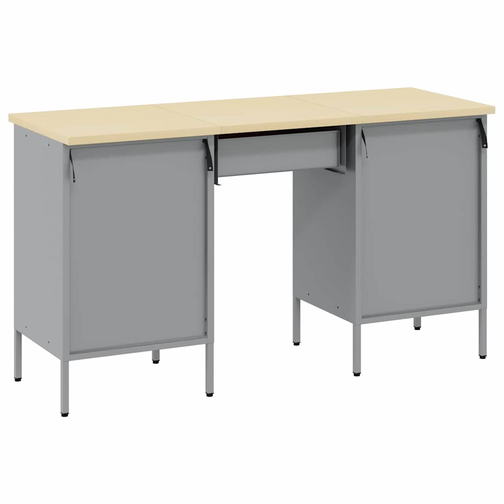 Werk kast met lade met slot 3 st Zwart Engineered hout en staal – afbeelding 7