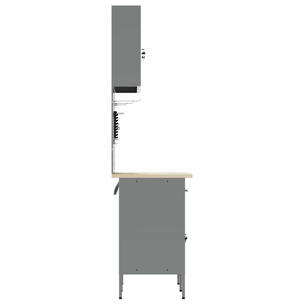 Werk kast met lade met slot 5 st Rood Engineered hout en staal – afbeelding 10