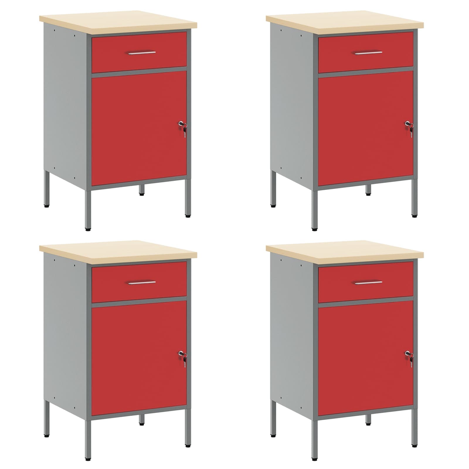 Werkkast set met lade met opslag met slot 10 pcs Rood – afbeelding 7