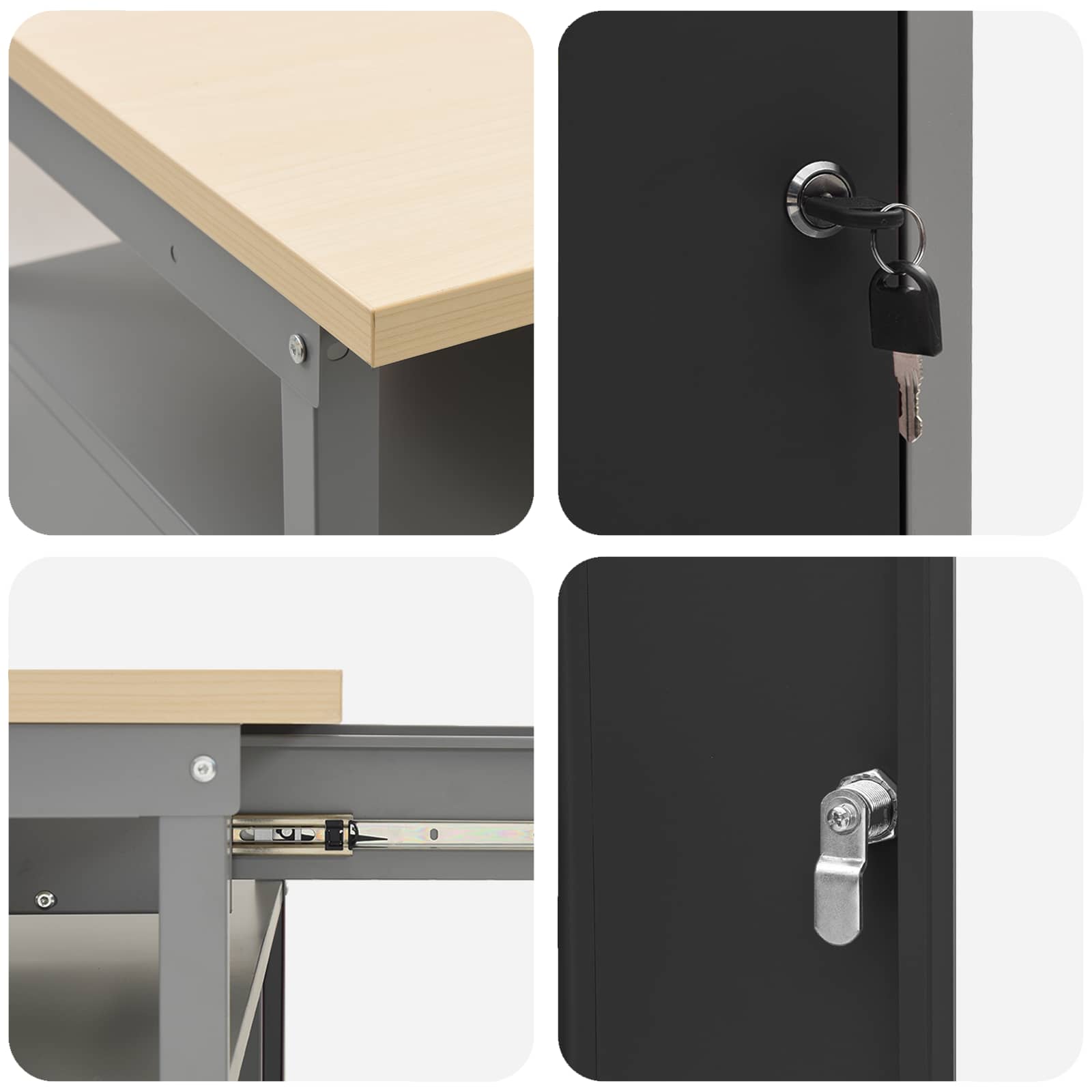 Werkkast set met lade met opslag met slot 10 pcs Zwart – afbeelding 11