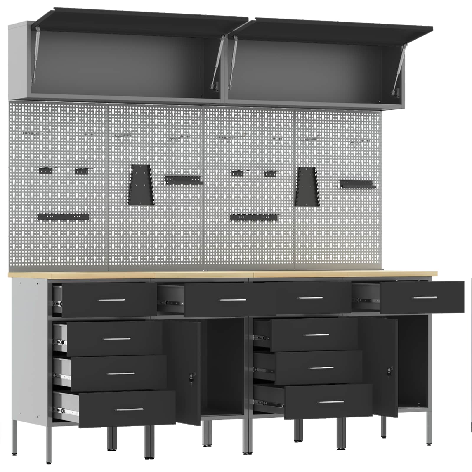 Werkkast set met lade met opslag met slot 10 pcs Zwart – afbeelding 5