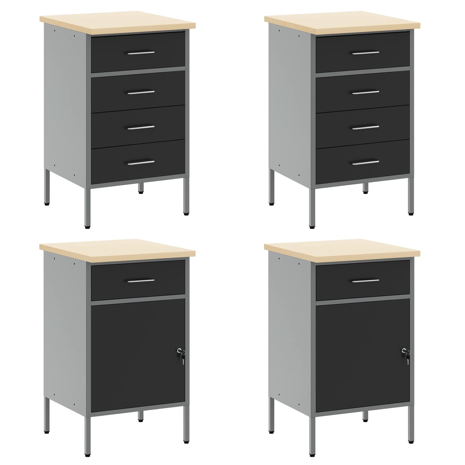 Werkkast set met lade met opslag met slot 10 pcs Zwart – afbeelding 7