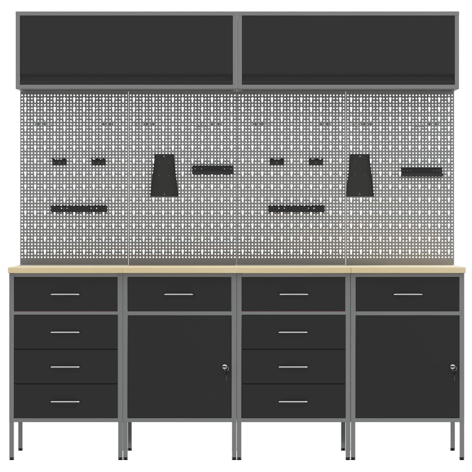 Werkkast set met lade met opslag met slot 10 pcs Zwart – afbeelding 8