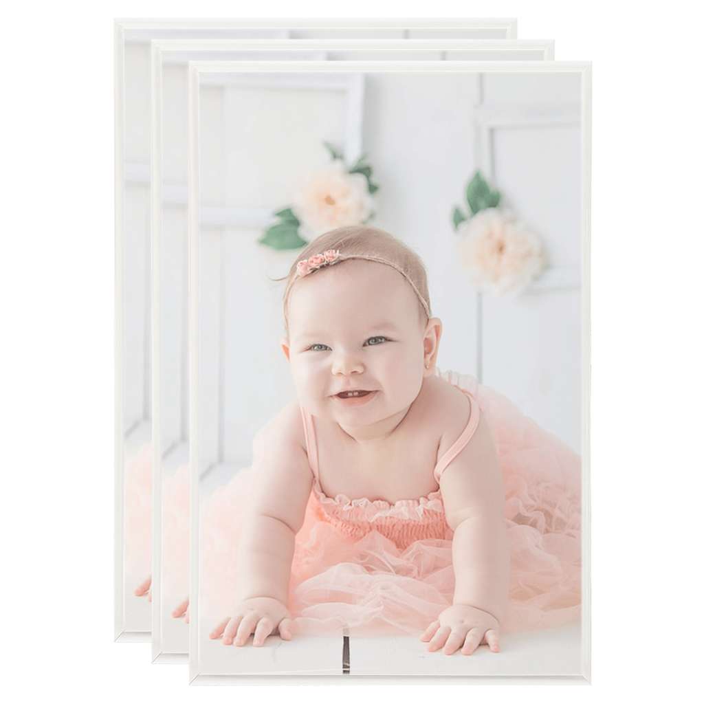Fotolijsten 3 st voor tafel 13x18cm MDF zilverkleurig