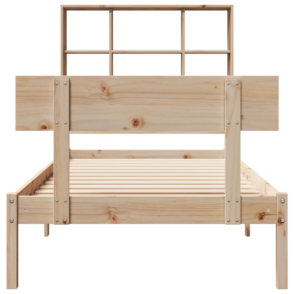 Bed met boekenkast zonder matras massief grenenhout 90x200 cm – afbeelding 4