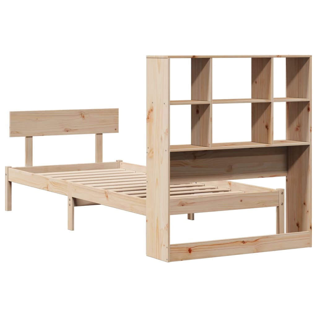 Bed met boekenkast zonder matras massief grenenhout 90x200 cm – afbeelding 8