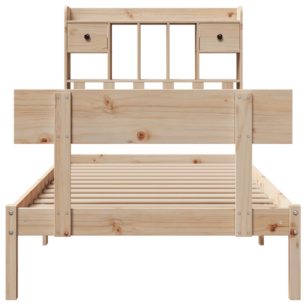 Bed met boekenkast zonder matras massief grenenhout 90x200 cm – afbeelding 4