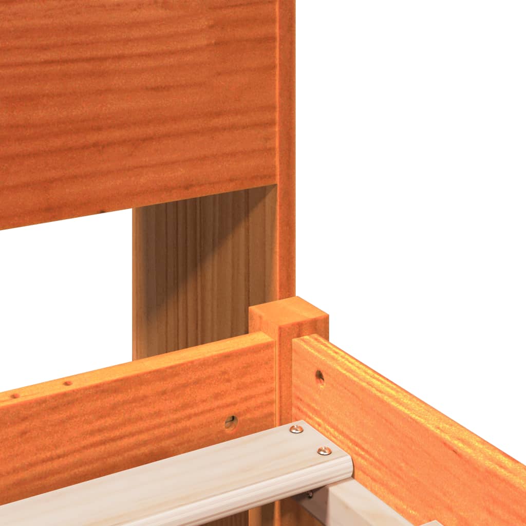 Bed met boekenkast zonder matras massief hout wasbruin 75x190cm – afbeelding 9