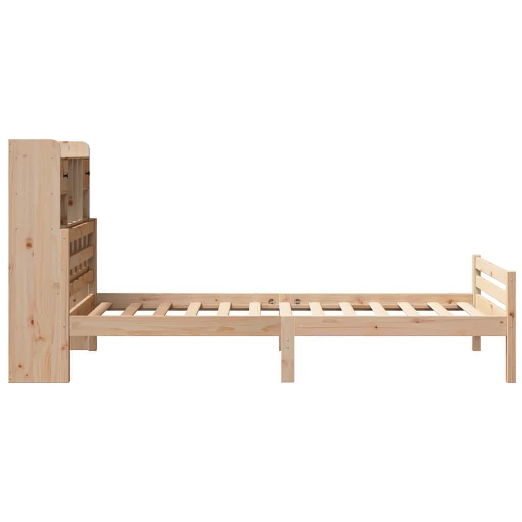 Bed met boekenkast zonder matras massief grenenhout 90x200 cm – afbeelding 5