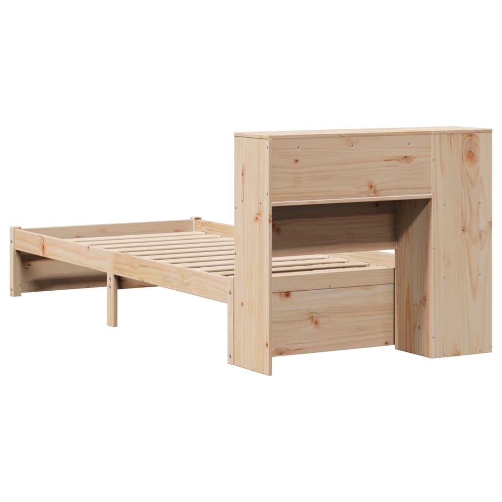 Bed met boekenkast zonder matras massief grenenhout 75x190 cm – afbeelding 7
