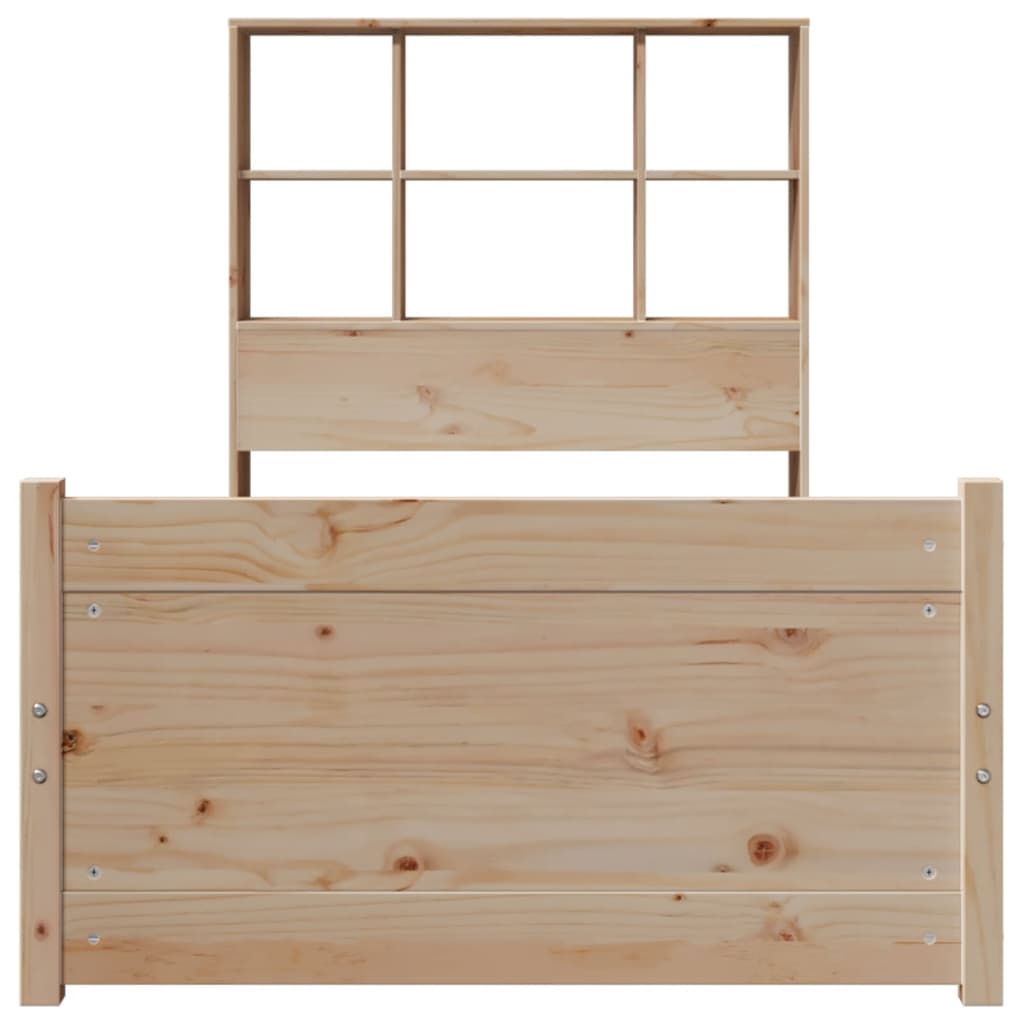 Bed met boekenkast zonder matras massief grenenhout 90x190 cm – afbeelding 4