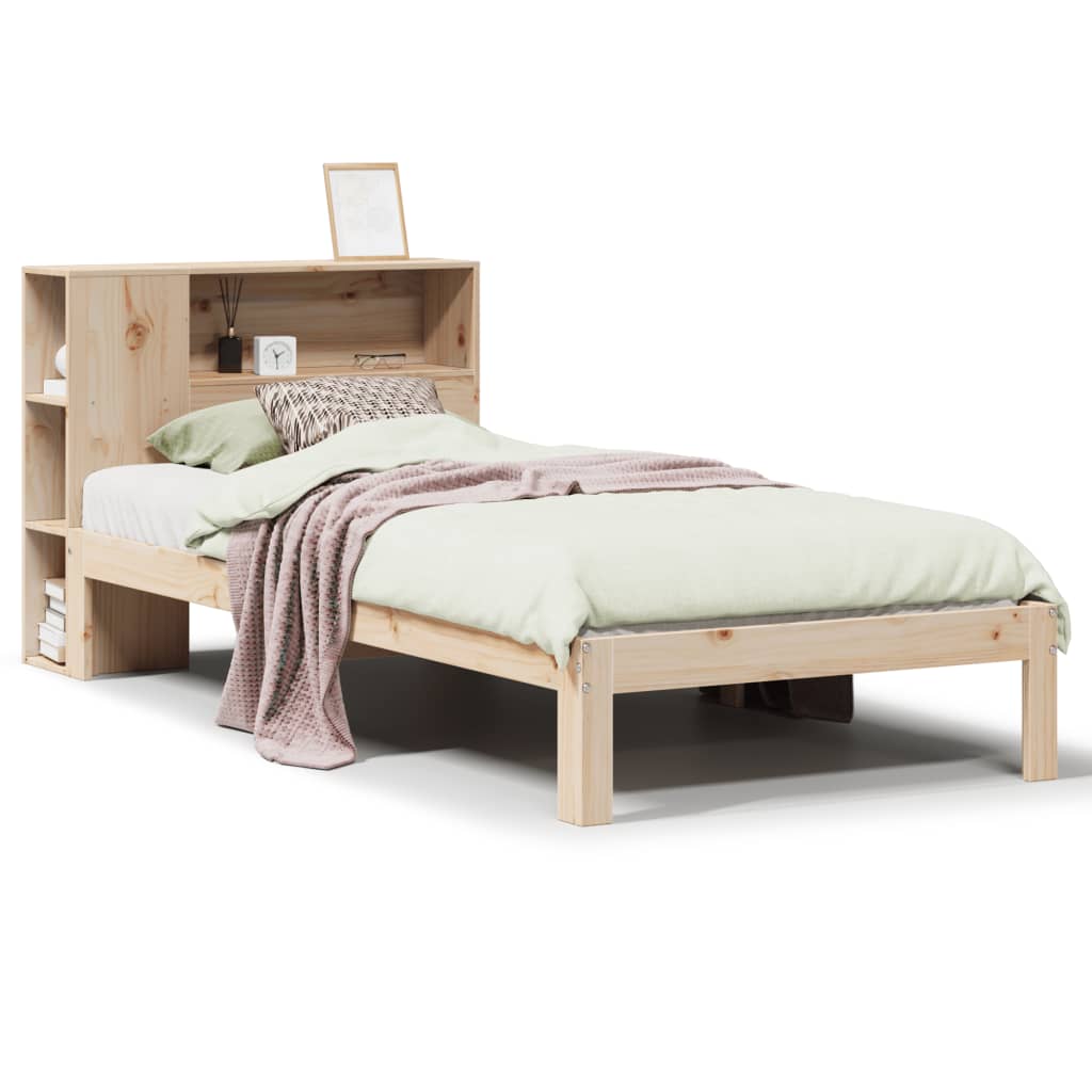Bed met boekenkast zonder matras massief grenenhout 75x190 cm – afbeelding 2