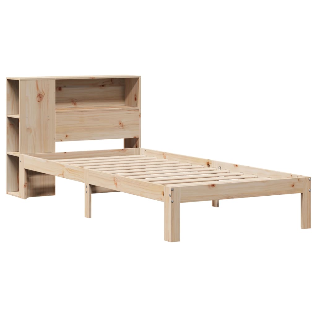 Bed met boekenkast zonder matras massief grenenhout 75x190 cm – afbeelding 3