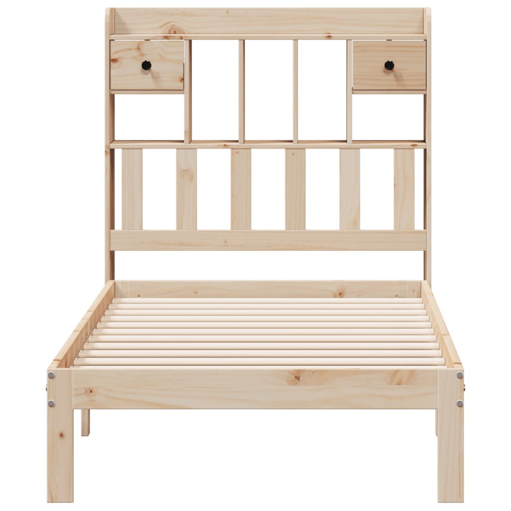 Bed met boekenkast zonder matras massief grenenhout 75x190 cm – afbeelding 4