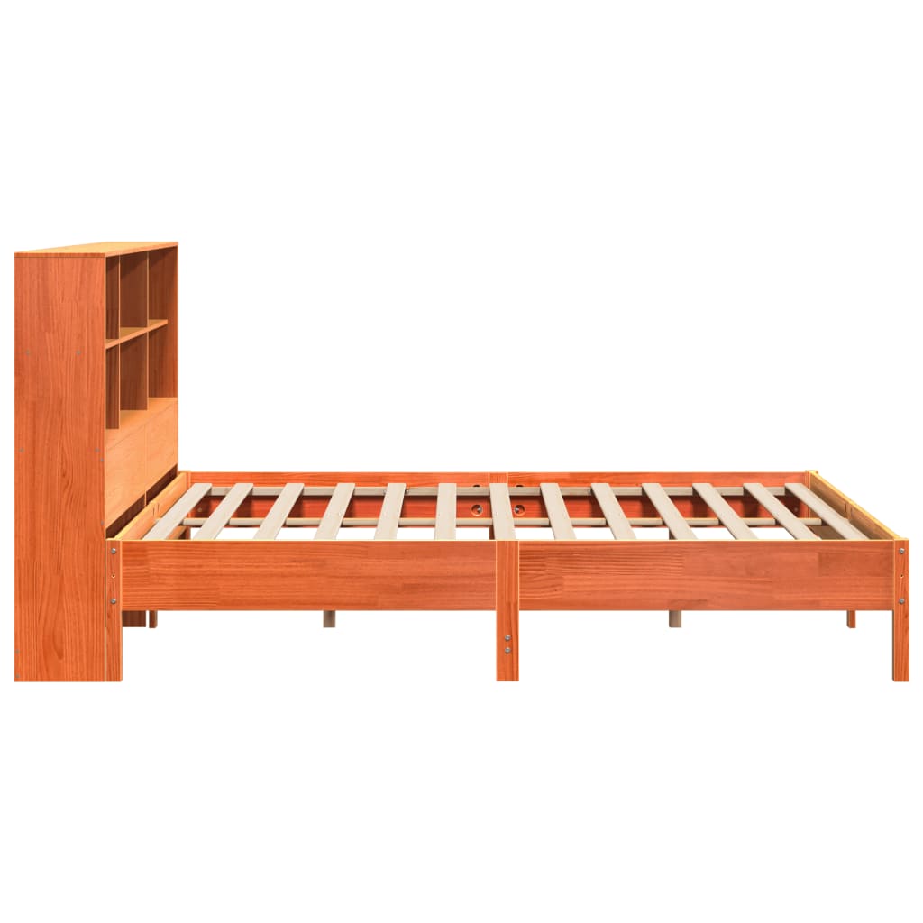 Bed met boekenkast zonder matras grenenhout wasbruin 180x200 cm – afbeelding 5