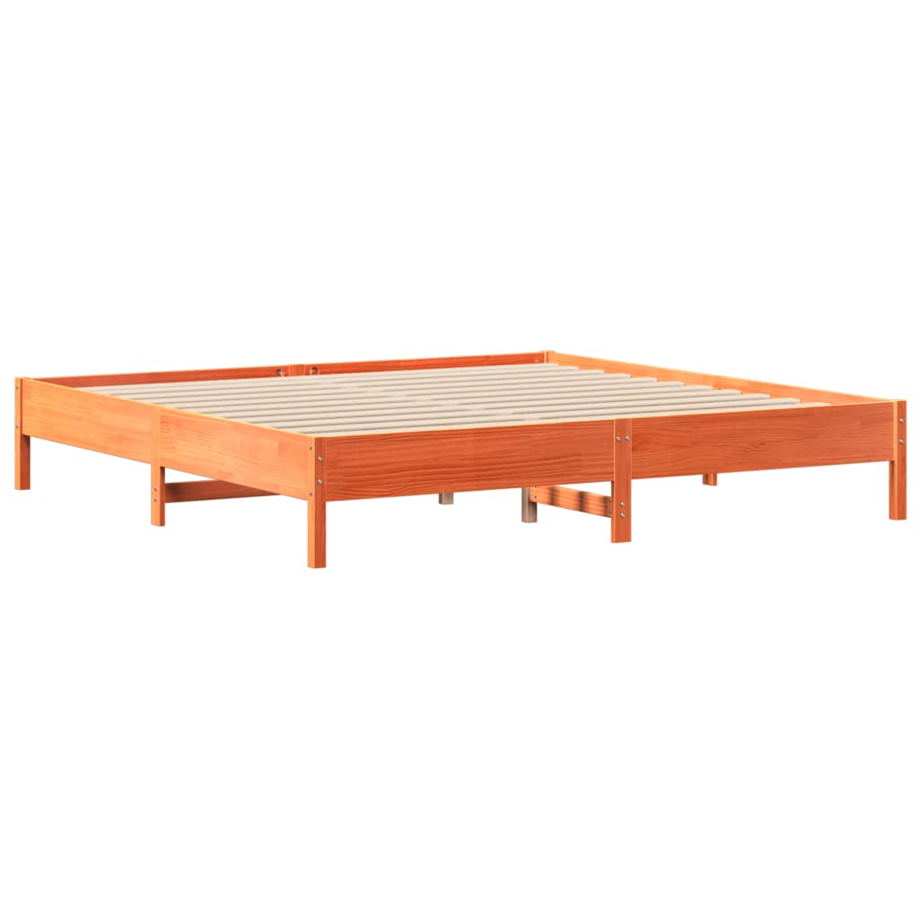Bed met boekenkast zonder matras grenenhout wasbruin 180x200 cm – afbeelding 8