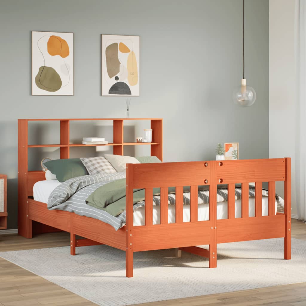 Bedframe zonder matras massief grenenhout wasbruin 160x200 cm – afbeelding 1