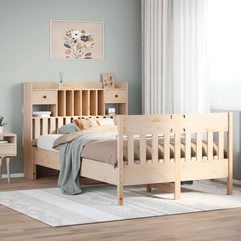 Bedframe zonder matras massief grenenhout 135x190 cm – afbeelding 1