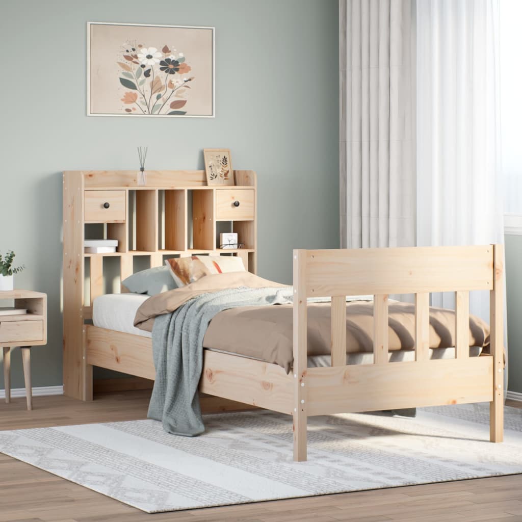 Bedframe zonder matras massief grenenhout 75x190 cm – afbeelding 1