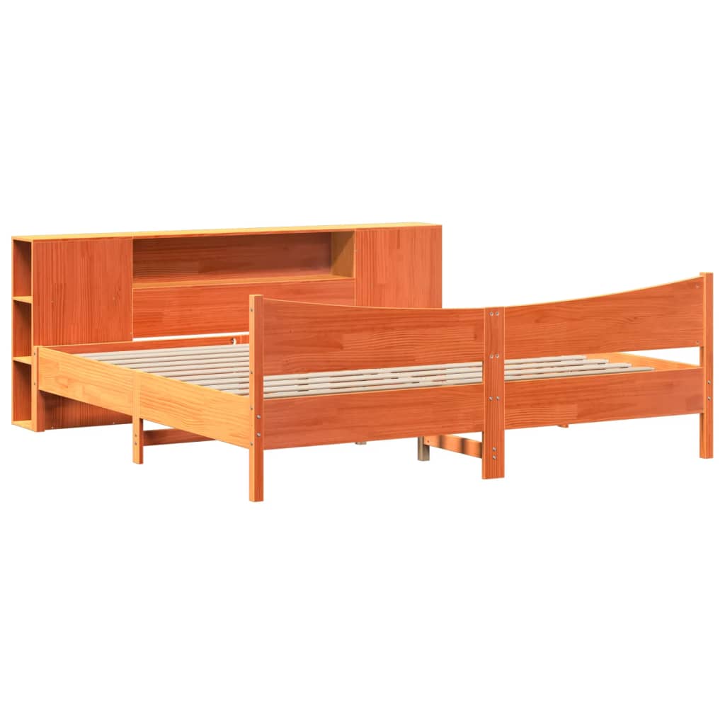 Bedframe zonder matras massief grenenhout wasbruin 180x200 cm – afbeelding 3