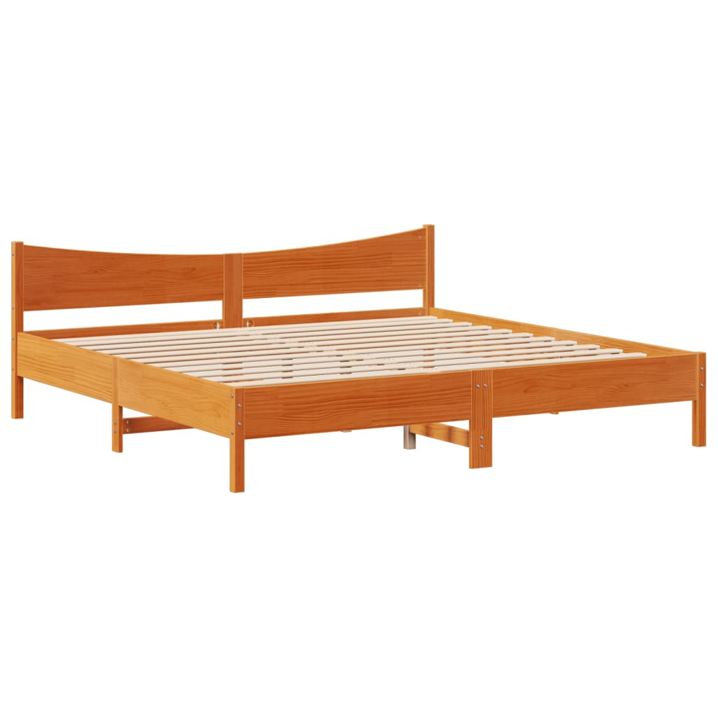Bedframe zonder matras massief grenenhout wasbruin 180x200 cm – afbeelding 5