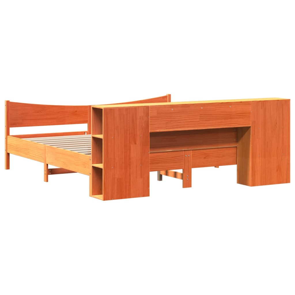 Bedframe zonder matras massief grenenhout wasbruin 180x200 cm – afbeelding 8