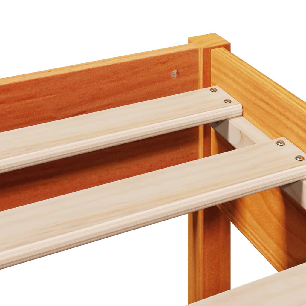 Bedframe zonder matras massief grenenhout wasbruin 180x200 cm – afbeelding 9