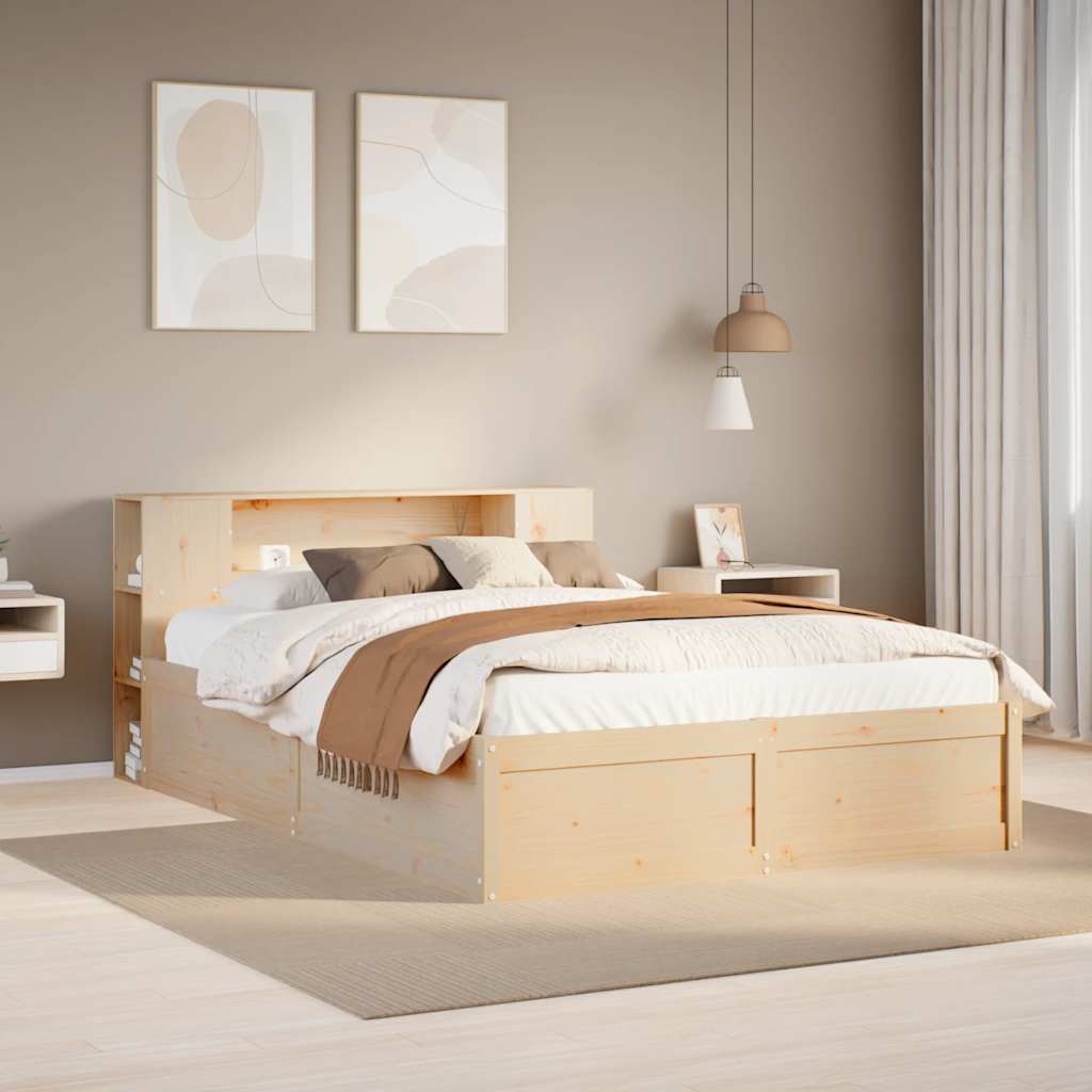 Bedframe zonder matras massief grenenhout 135x190 cm – afbeelding 1