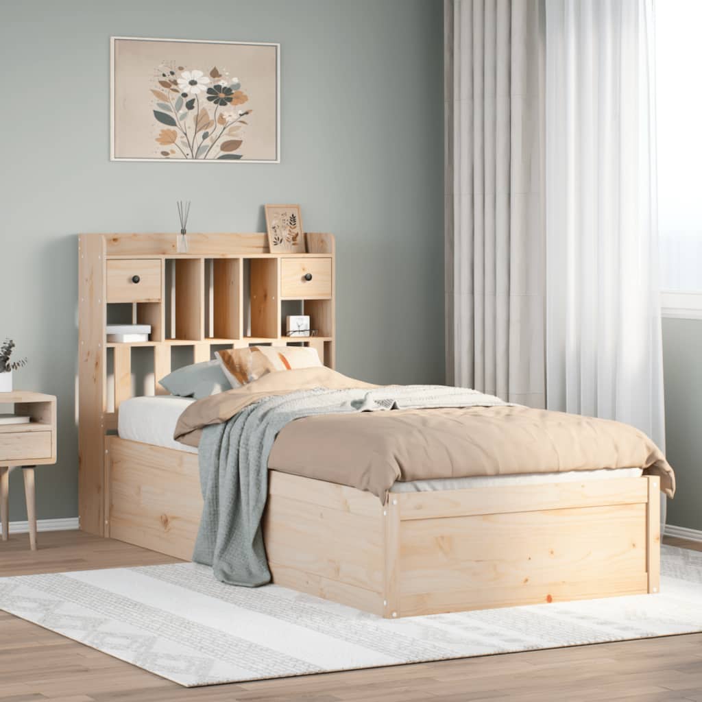 Bedframe zonder matras massief grenenhout 75x190 cm – afbeelding 1