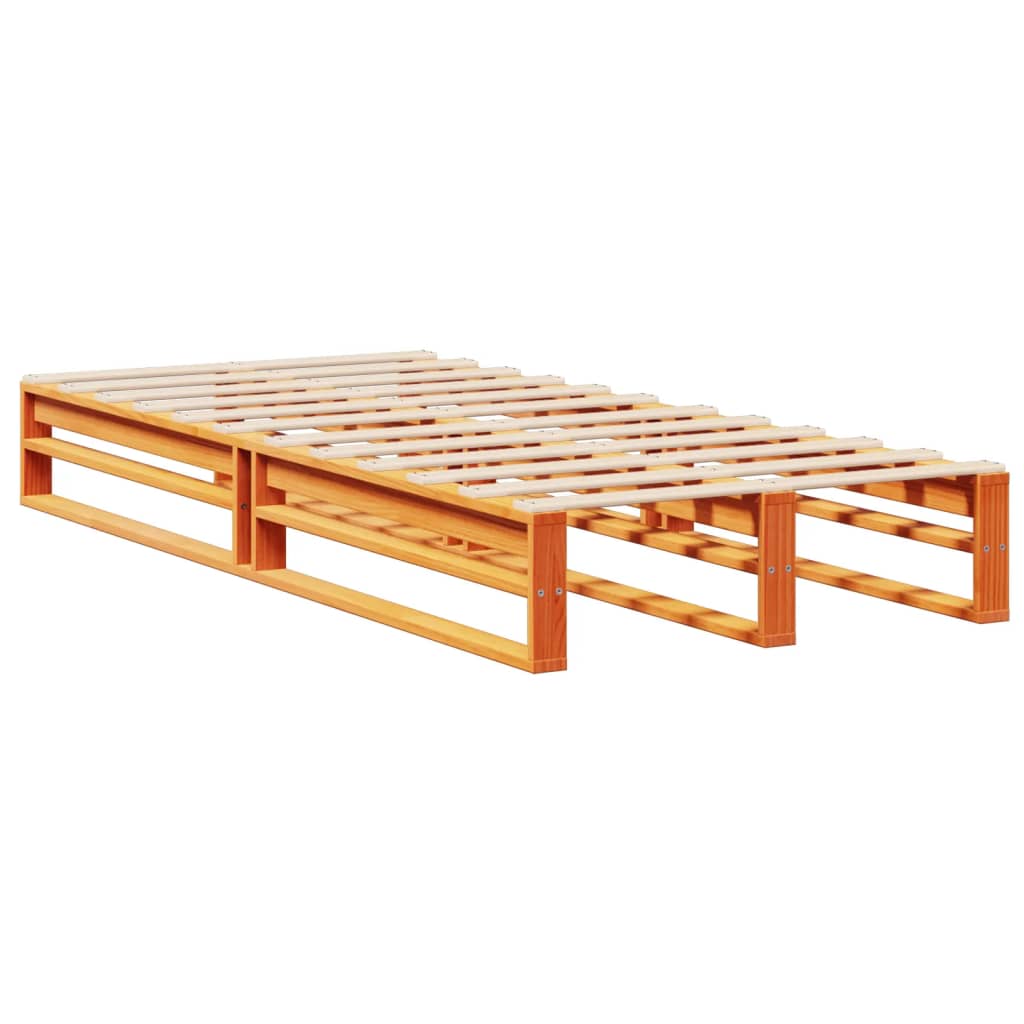 Bed met boekenkast zonder matras massief hout wasbruin 75x190cm – afbeelding 5