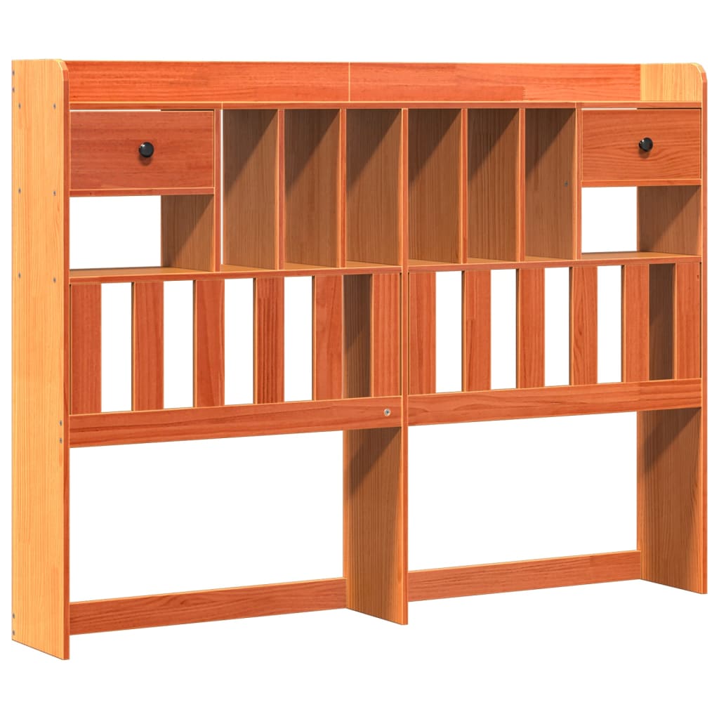 Bed met boekenkast zonder matras grenenhout wasbruin 160x200 cm – afbeelding 7
