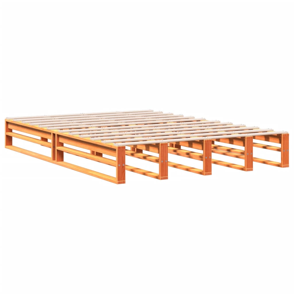 Bed met boekenkast zonder matras grenenhout wasbruin 160x200 cm – afbeelding 8