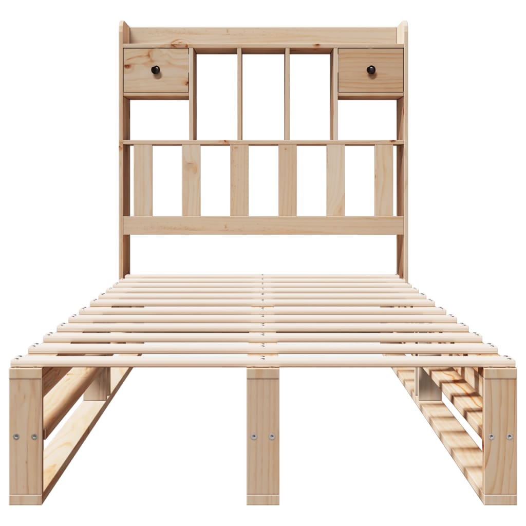Bed met boekenkast zonder matras massief grenenhout 90x190 cm – afbeelding 4