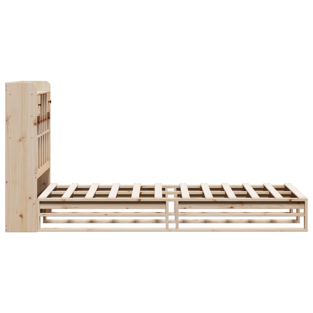Bed met boekenkast zonder matras massief grenenhout 90x190 cm – afbeelding 7