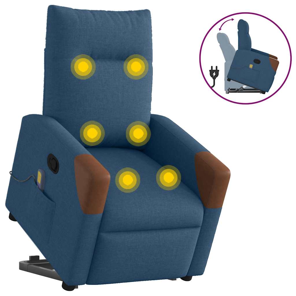 Sta-op-massagestoel verstelbaar stof blauw – afbeelding 1