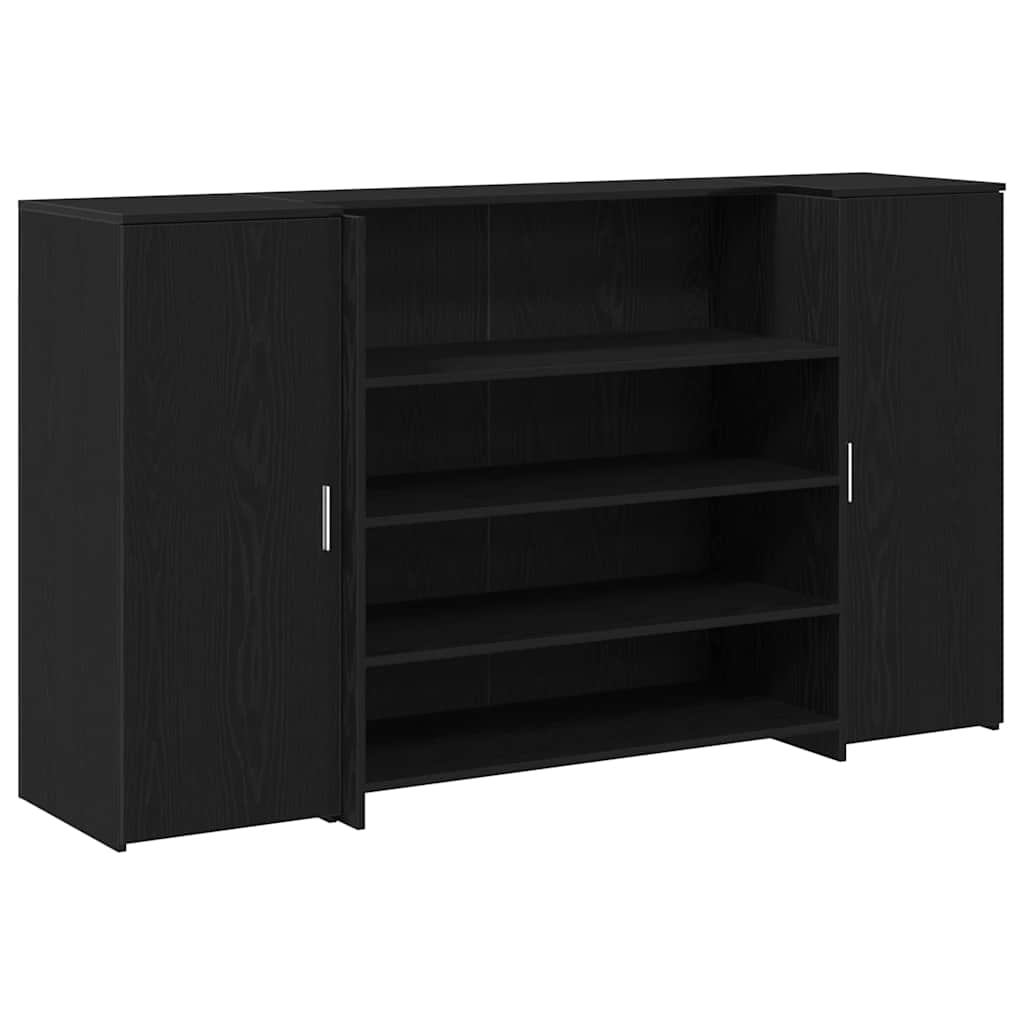 Receptiebalie zwart eiken 180x50x103,5 cm bewerkt hout – afbeelding 2