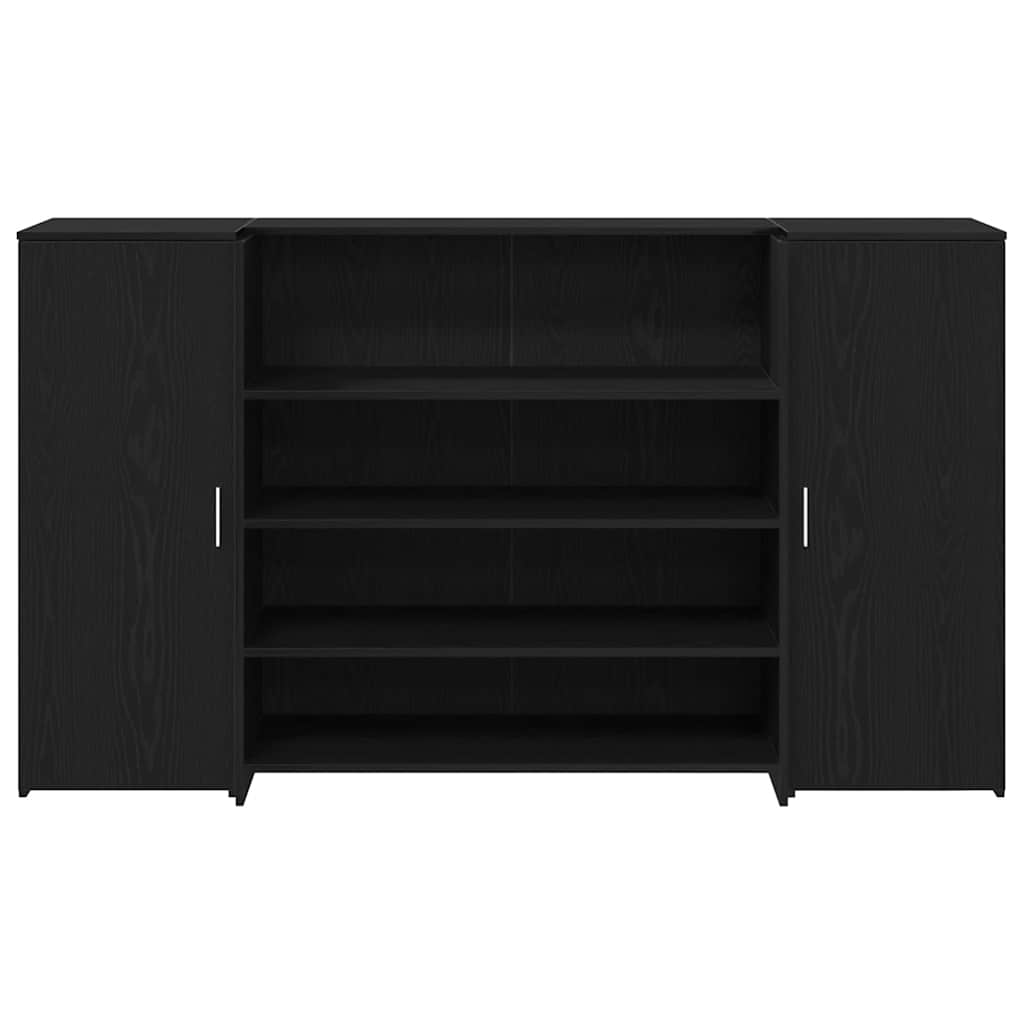 Receptiebalie zwart eiken 180x50x103,5 cm bewerkt hout – afbeelding 5