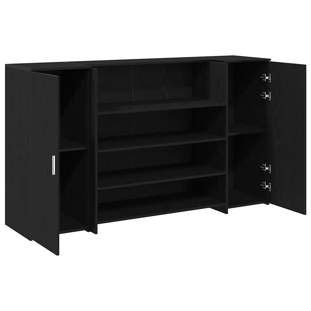 Receptiebalie zwart eiken 180x50x103,5 cm bewerkt hout – afbeelding 6