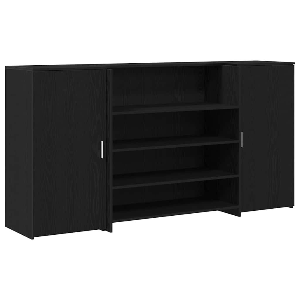 Receptiebalie zwart eiken 200x50x103,5 cm bewerkt hout – afbeelding 2