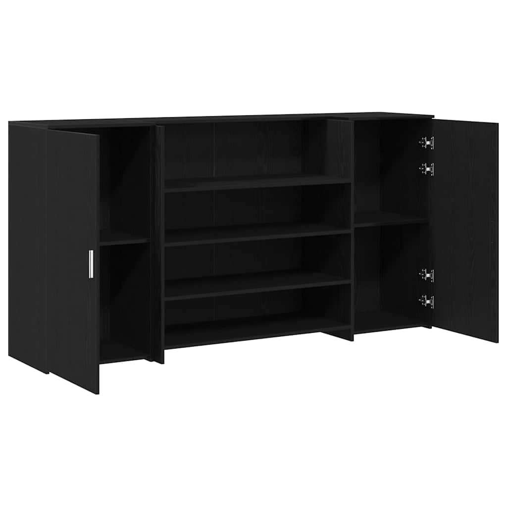 Receptiebalie zwart eiken 200x50x103,5 cm bewerkt hout – afbeelding 6