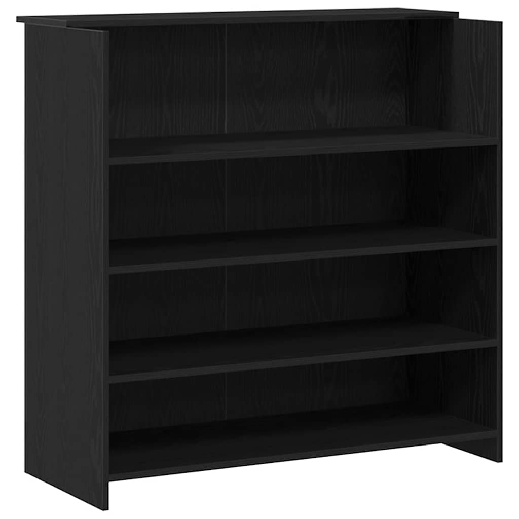Receptiebalie zwart eiken 200x50x103,5 cm bewerkt hout – afbeelding 8