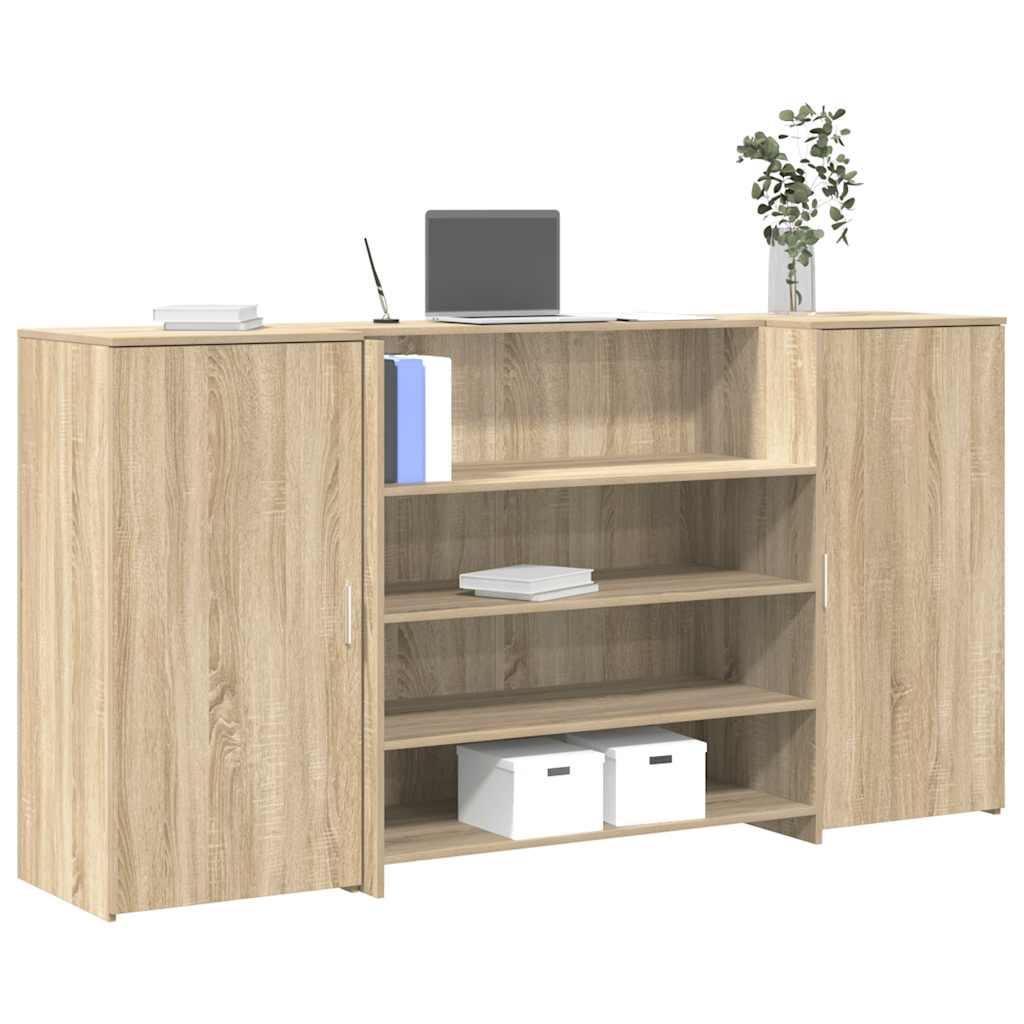 Receptiebalie 200x50x103,5 cm bewerkt hout sonoma eikenkleurig – afbeelding 1