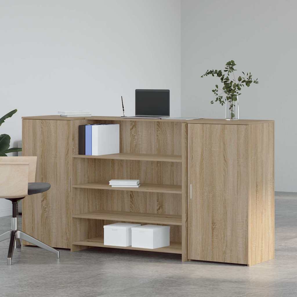 Receptiebalie 200x50x103,5 cm bewerkt hout sonoma eikenkleurig – afbeelding 3