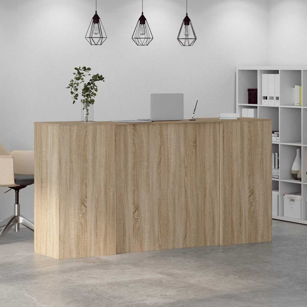 Receptiebalie 200x50x103,5 cm bewerkt hout sonoma eikenkleurig – afbeelding 4