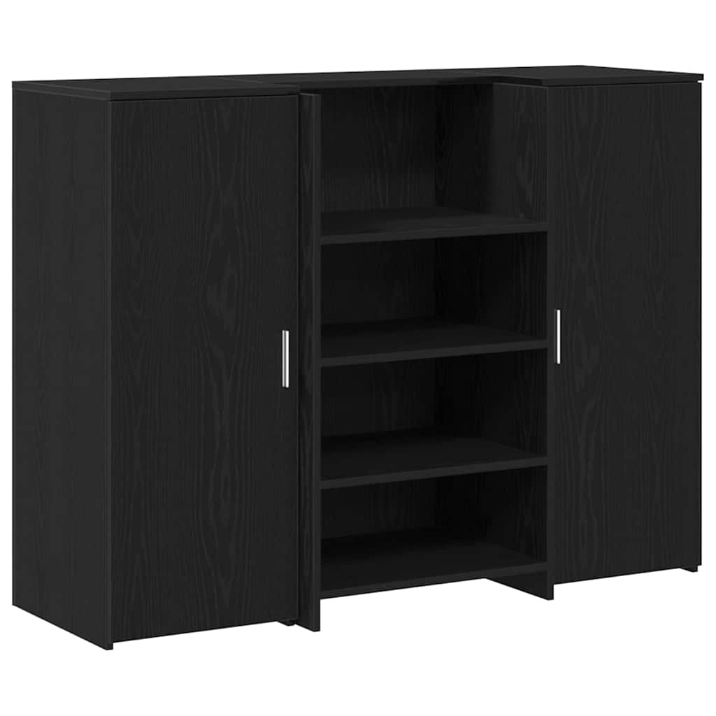 Receptiebalie 135x50x103,5 cm bewerkt hout zwart eikenkleur – afbeelding 2