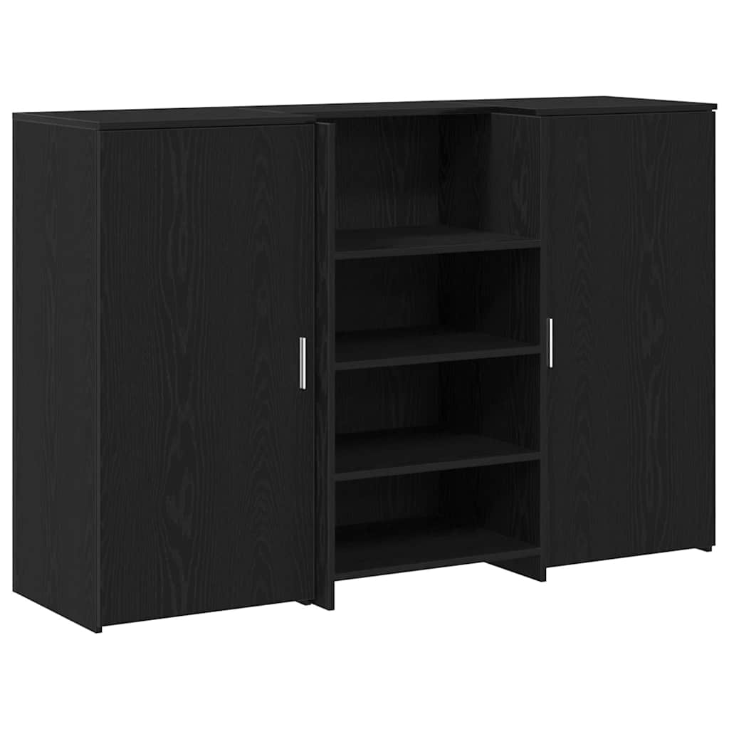 Receptiebalie 155x50x103,5 cm bewerkt hout zwart eikenkleur – afbeelding 2