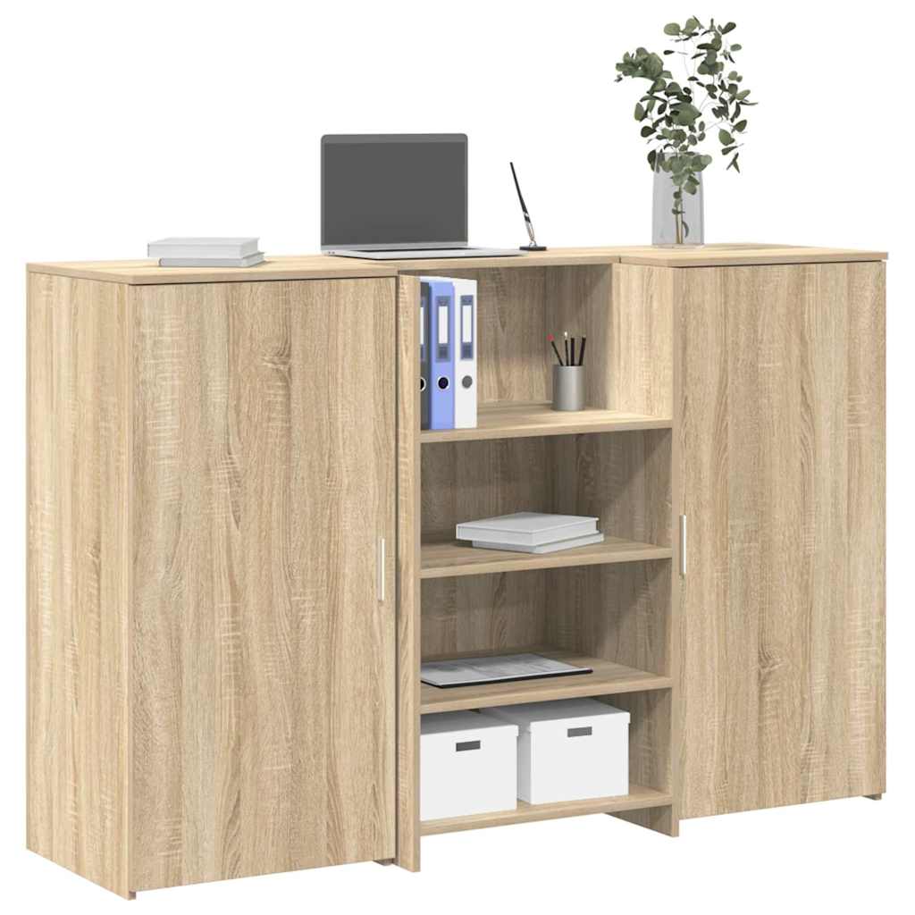 Receptiebalie 155x50x103,5 cm bewerkt hout sonoma eikenkleurig – afbeelding 1